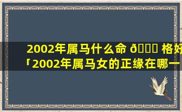 2002年属马什么命 🐈 格好「2002年属马女的正缘在哪一年」